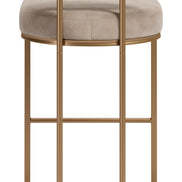 Velar Barstool (Set of 2) Beige & Bronze