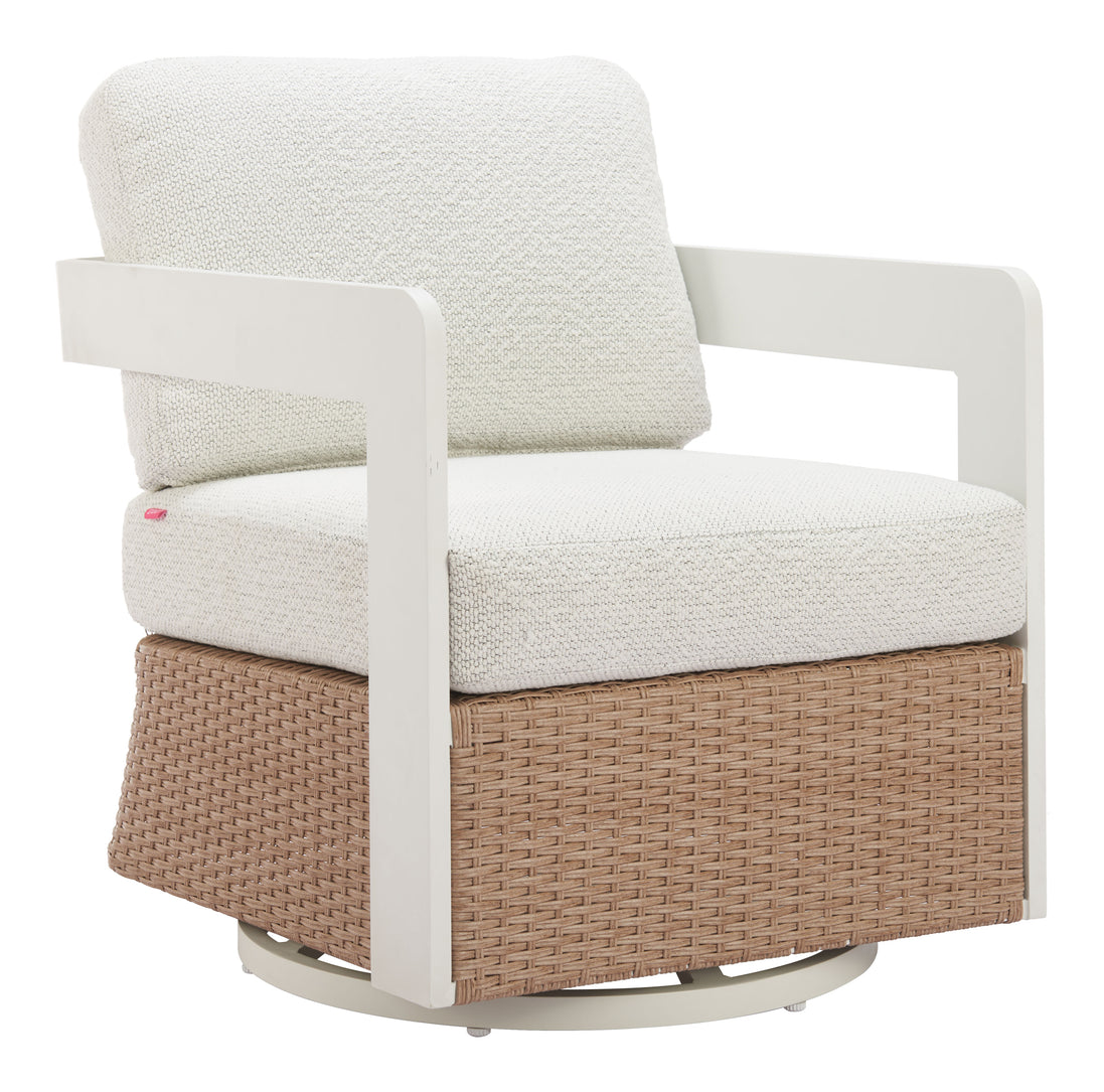 Gelo Swivel Chair White & Brown