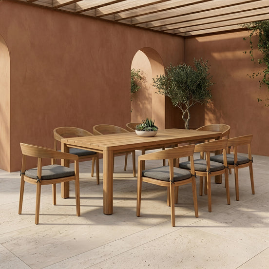 Sintra - Outdoor Grey Olefin + Eucalyptus Dining Chair - image 2