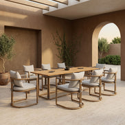 Malta - Outdoor Light Grey + Teak Dining Set - image 4