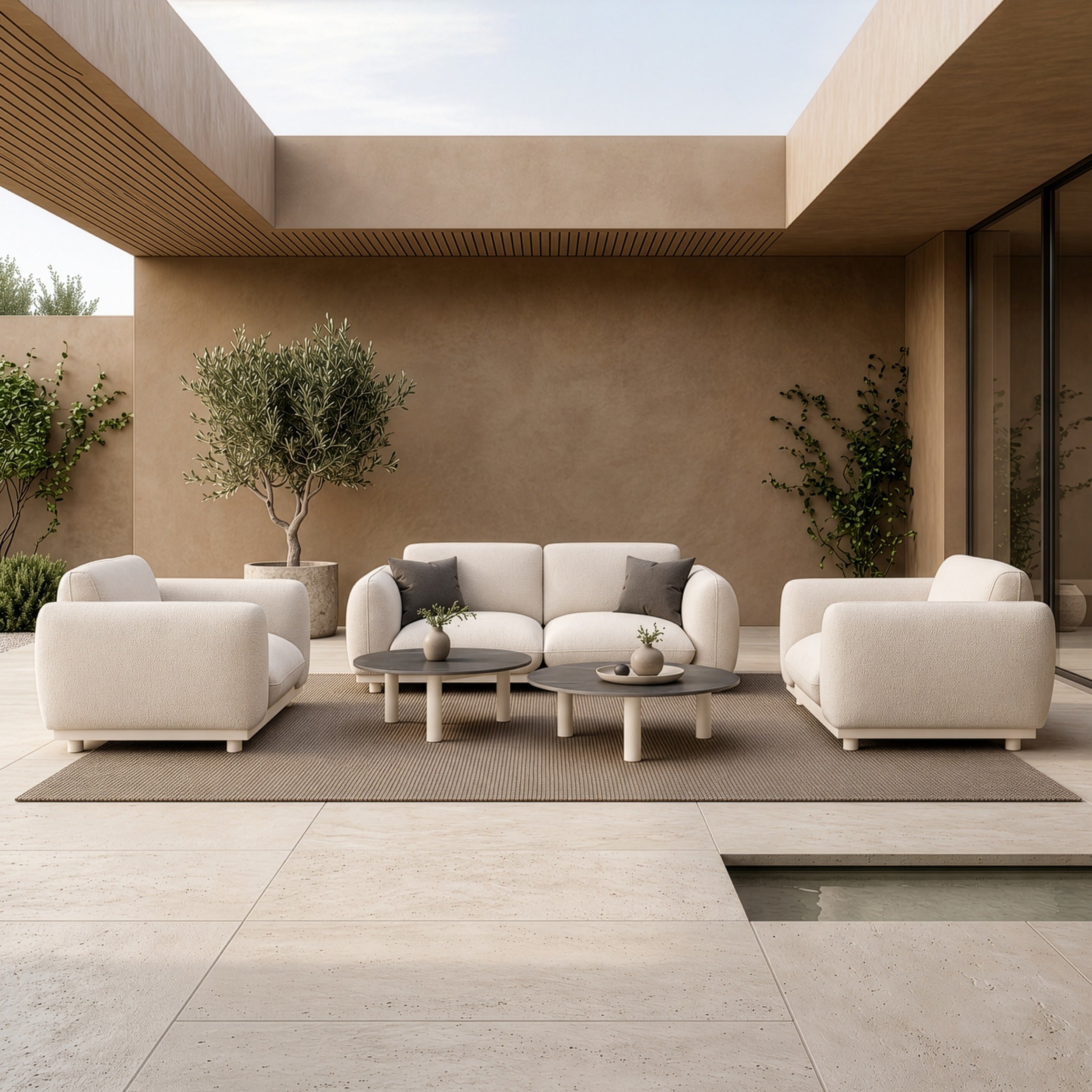 Palma - Outdoor Grey Olefin Fabric Sofa Set - image 2