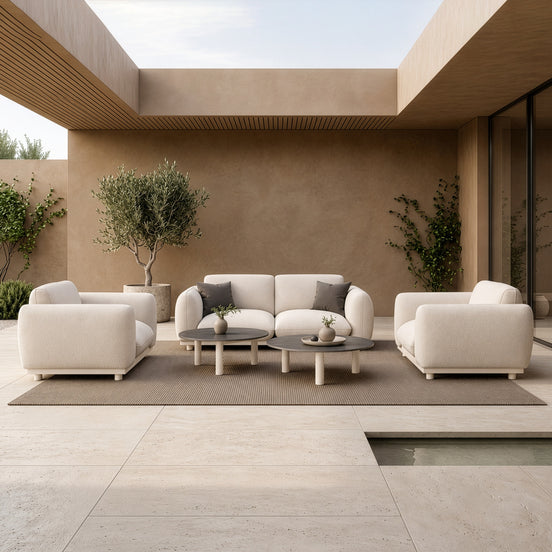 Palma - Outdoor Grey Olefin Fabric Sofa Set - image 2