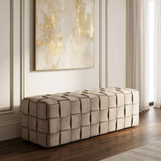 Rousey - Modern Taupe Fabric Bench - image 4