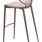 Silues Barstool (Set of 2) Taupe & Brown