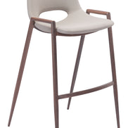 Desi Barstool (Set of 2) Beige & Walnut
