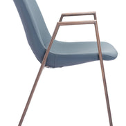 Desi Dining Chair (Set of 2) Azure Gray & Walnut