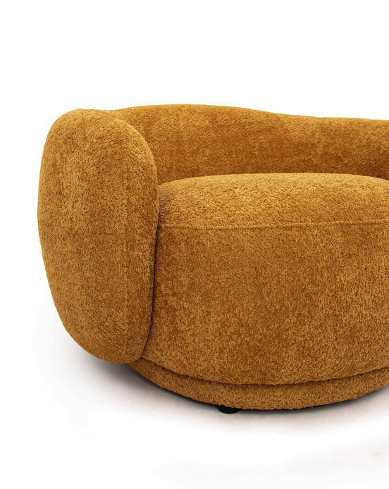 Andrew - Modern Orange Fabric Swivel Accent Chair - image 2