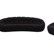 Yolonda - Modern Curved Black Fabric Sofa Set - image 2