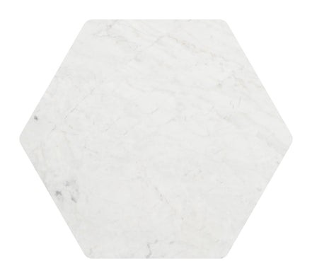 Bisel Side Table White & Walnut