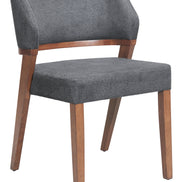 Sunobu Dining Chair (Set of 2) Azure Gray & Walnut