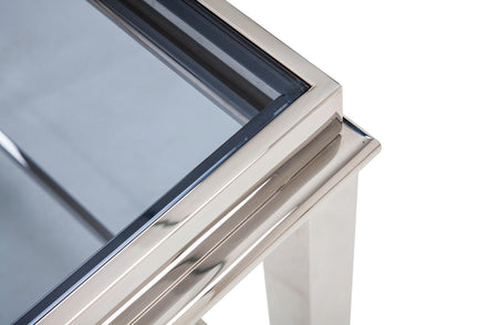 Agar Modern Glass & Stainless Steel Console Table - image 4