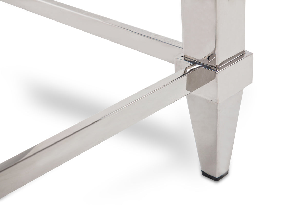 Agar Modern Glass & Stainless Steel Console Table - image 2