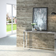 Agar Modern Glass & Stainless Steel Console Table - image 5