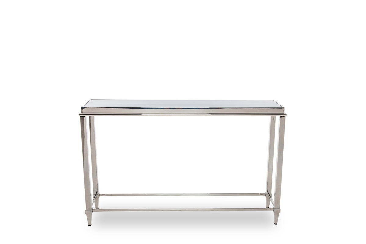 Agar Modern Glass & Stainless Steel Console Table - image 3