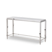 Agar Modern Glass & Stainless Steel Console Table