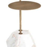 Anten Side Table Brass & White