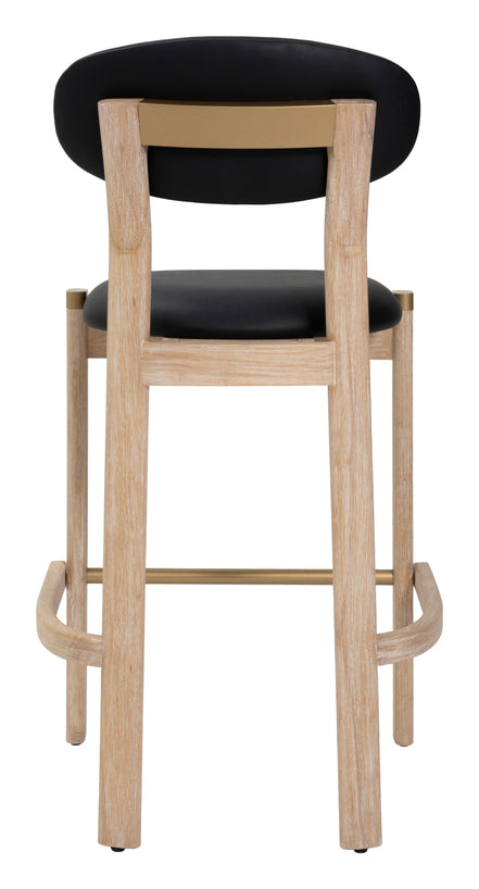 Rilou Barstool (Set of 2) Black & Natural