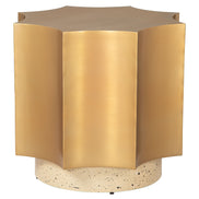 Osam Side Table Gold & Beige