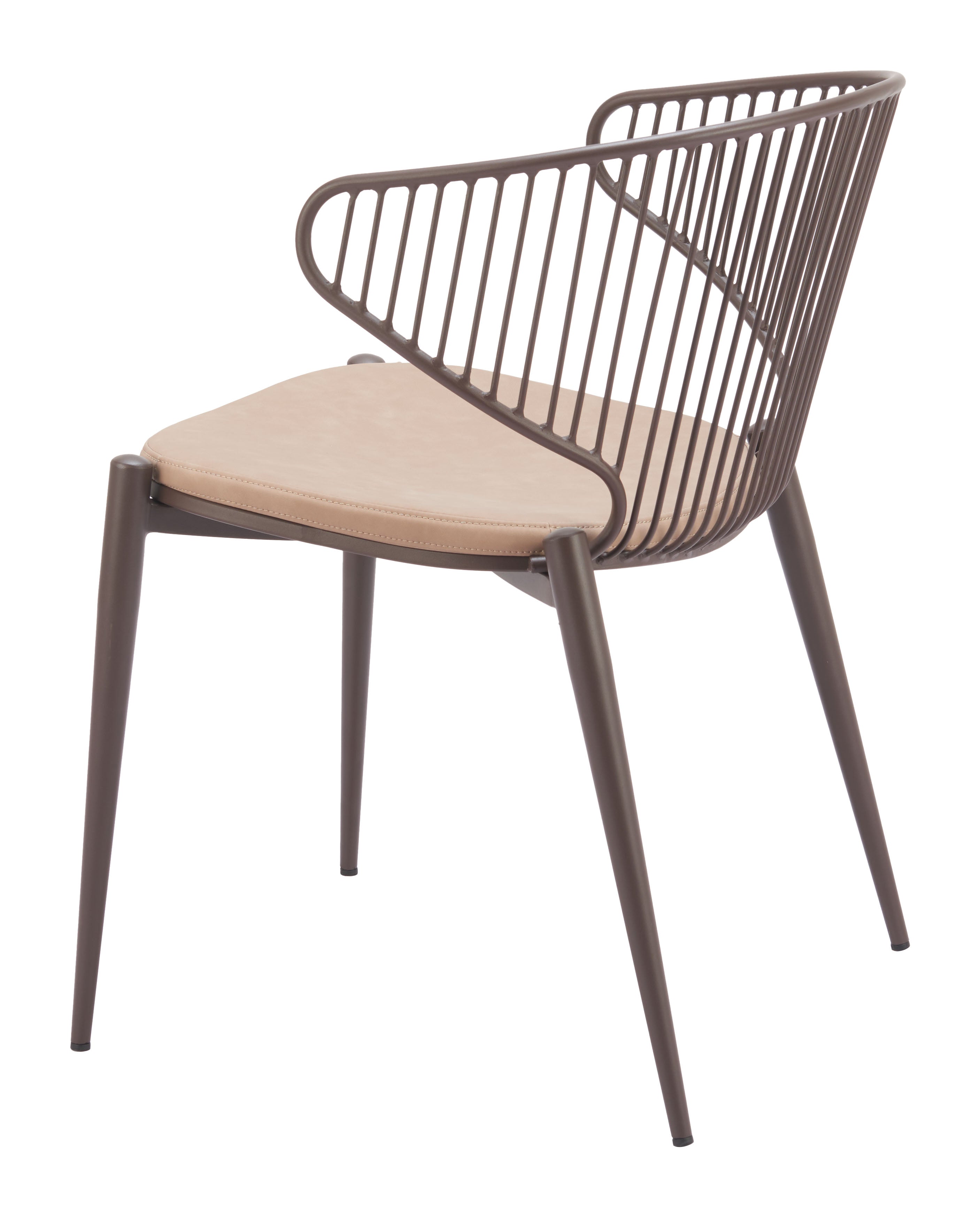 Silues Dining Chair (Set of 2) Taupe & Brown