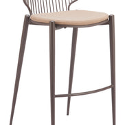 Silues Barstool (Set of 2) Taupe & Brown