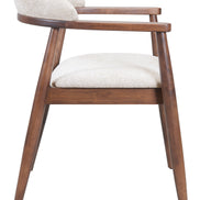 Goka Dining Chair Beige & Walnut