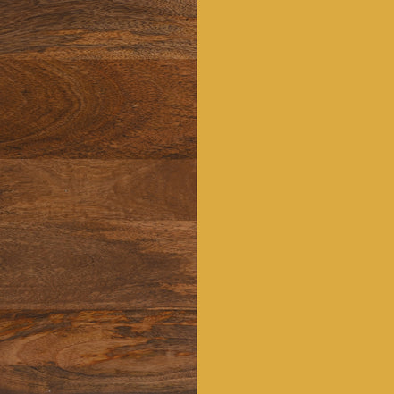 Tornos Side Table Walnut & Yellow