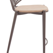 Silues Counter Stool (Set of 2) Taupe & Brown