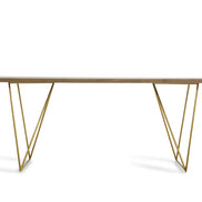 Marcia Mid-Century Tobacco & Antique Brass Dining Table - image 2