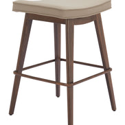 Divat Counter Stool (Set of 2) Beige & Walnut