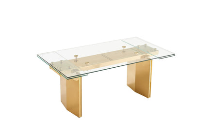 Nassim - Glam Glass Extendable Dining Table