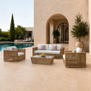 Ko Tao - Outdoor Beige + Wicker Sofa Set - image 3