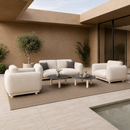 Palma - Outdoor Grey Olefin Fabric Sofa Set - image 3
