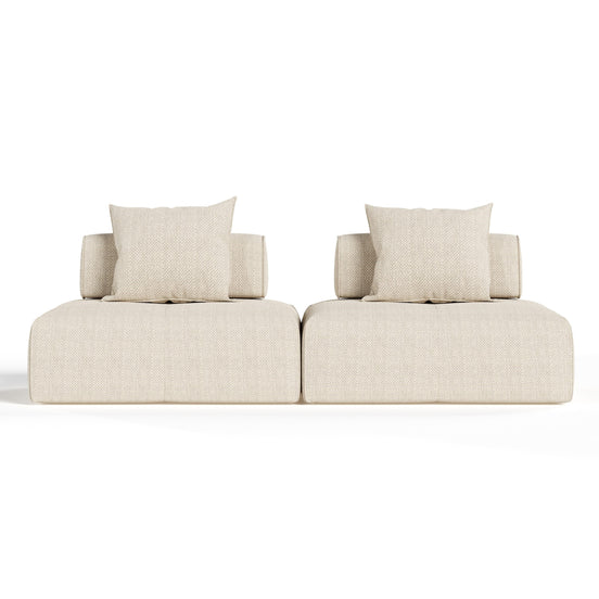 Mondo - Modern Modular Beige Fabric Sectional Sofa-2-Piece Sectional - image 2
