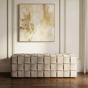 Rousey - Modern Taupe Fabric Bench - image 5