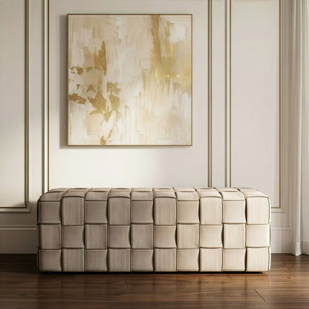 Rousey - Modern Taupe Fabric Bench - image 5
