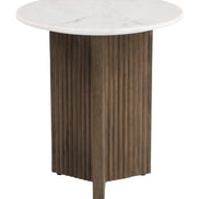 Tailo Side Table White & Brass