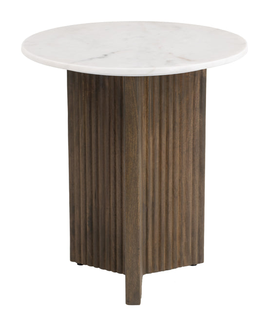 Tailo Side Table White & Brass