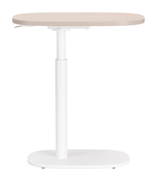 Buddy Adjustable Rotating Side Table Natural & White