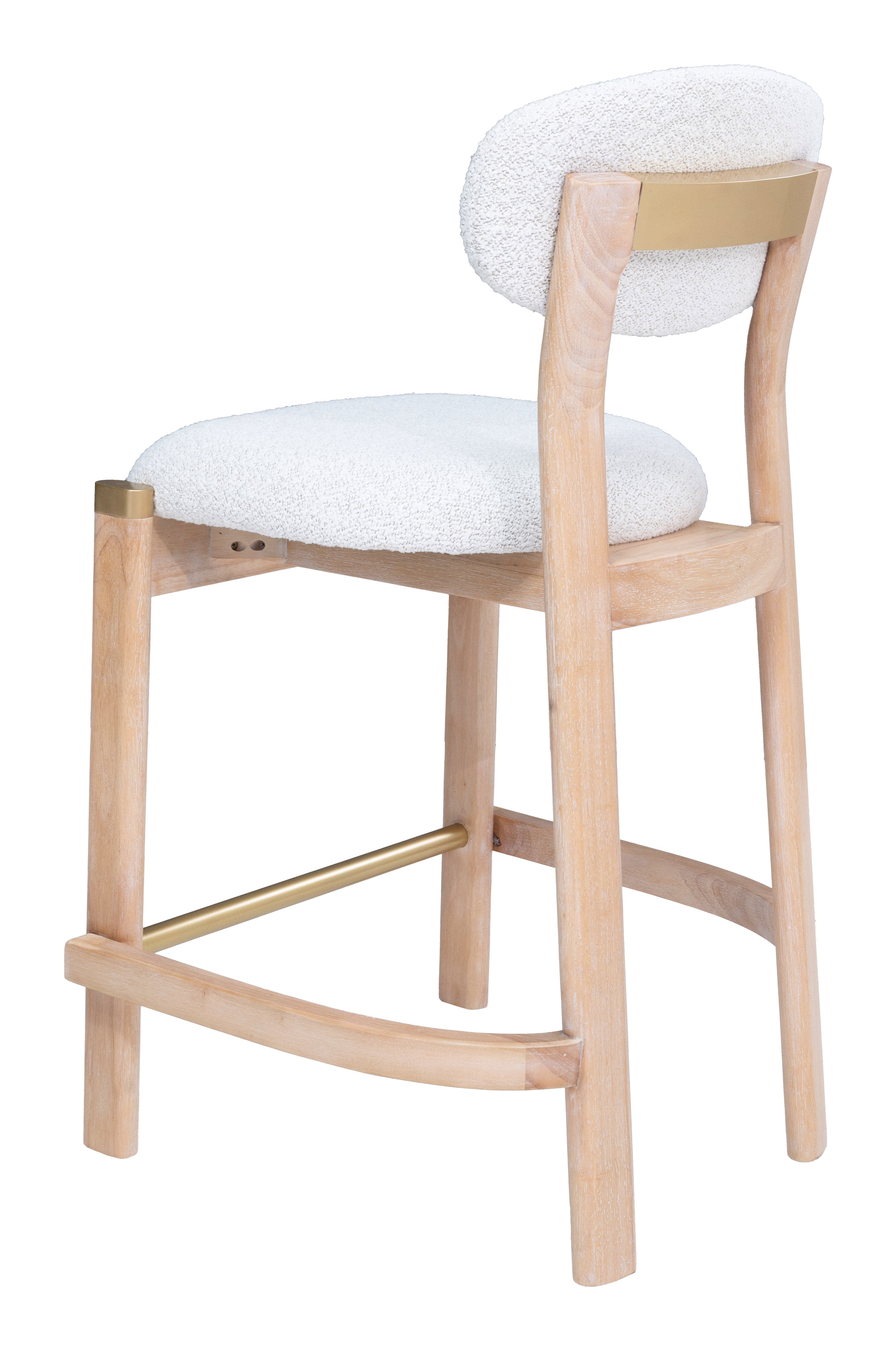 Rilou Counter Stool (Set of 2) White & Natural