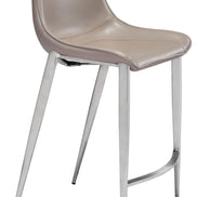 Magnus Counter Stool (Set of 2) Brown & Silver
