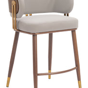 Brew Counter Stool Beige & Walnut
