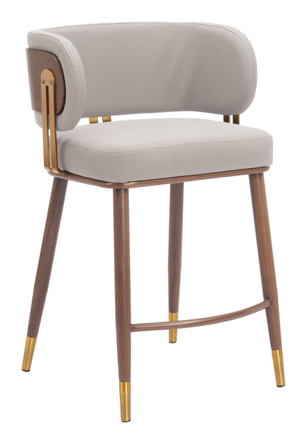 Brew Counter Stool Beige & Walnut