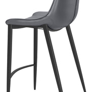 Magnus Counter Stool (Set of 2) Dark Gray & Black