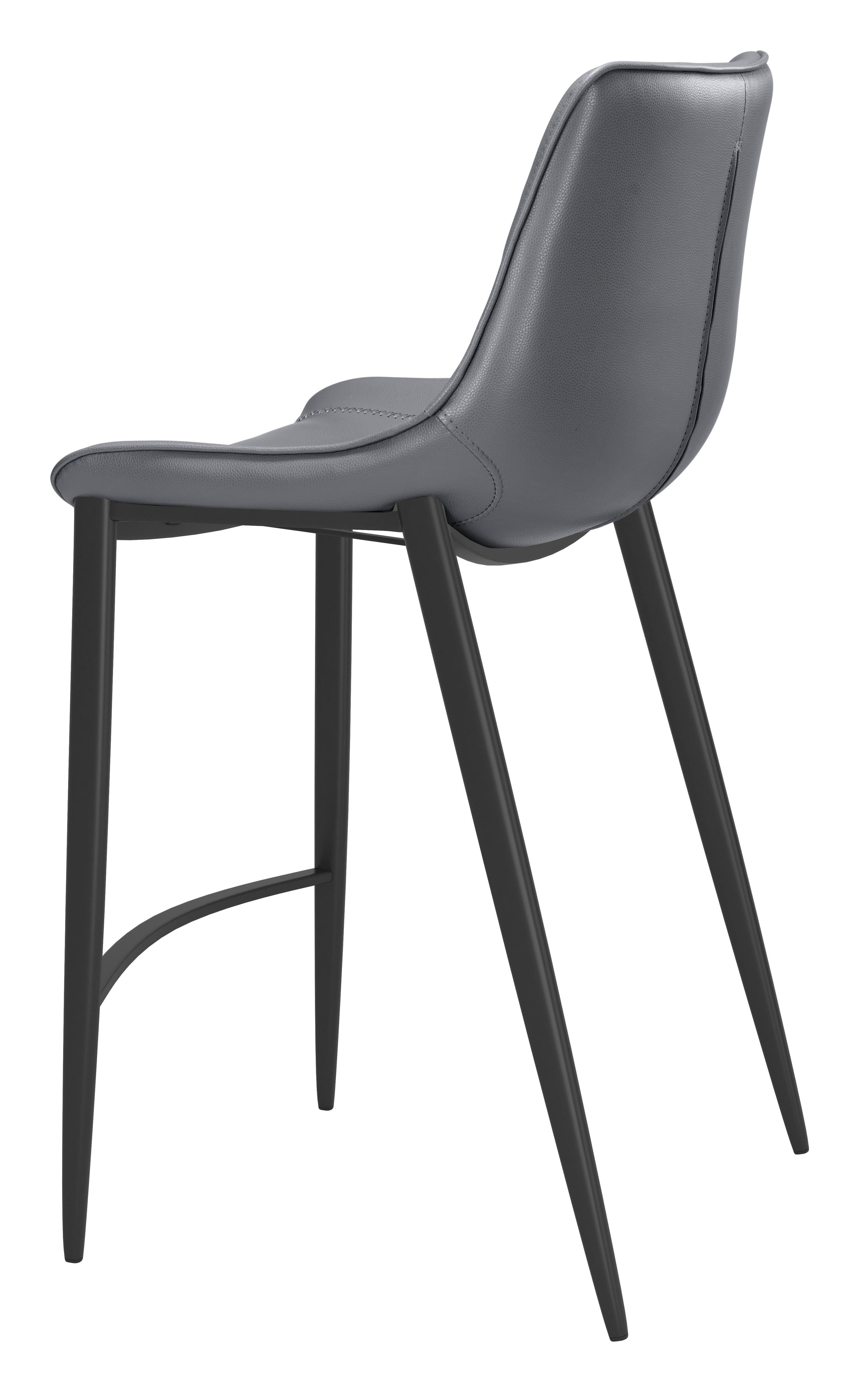 Magnus Counter Stool (Set of 2) Dark Gray & Black