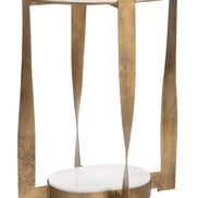 Orion Accent Table White & Brass