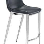 Magnus Counter Stool (Set of 2) Black & Silver