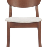 Kellua Dining Chair (Set of 2) Beige & Walnut