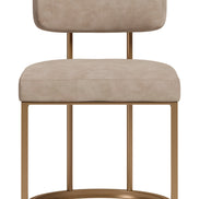 Velar Dining Chair (Set of 2) Beige & Bronze