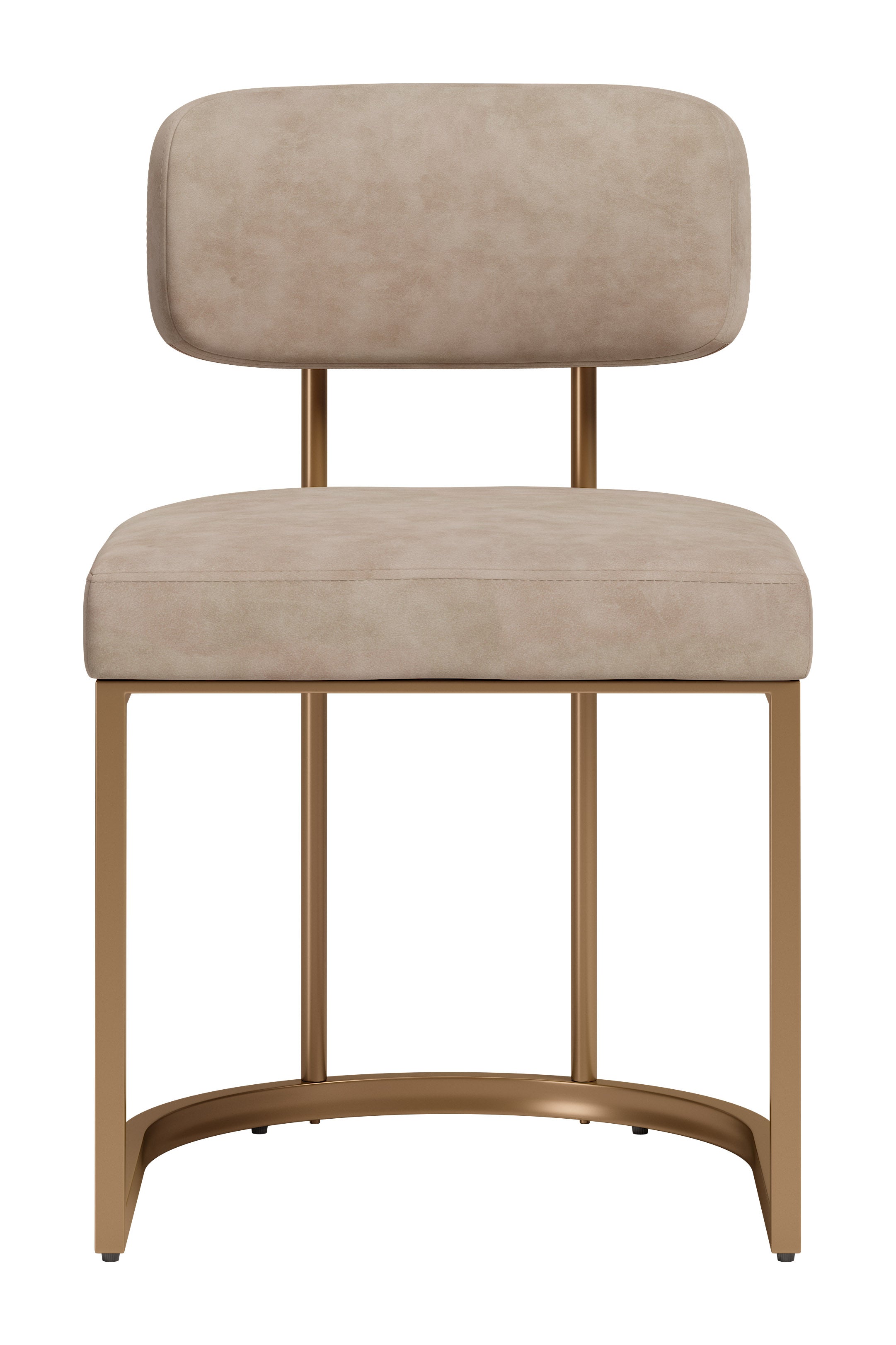 Velar Dining Chair (Set of 2) Beige & Bronze