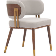 Brew Dining Chair Beige & Walnut
